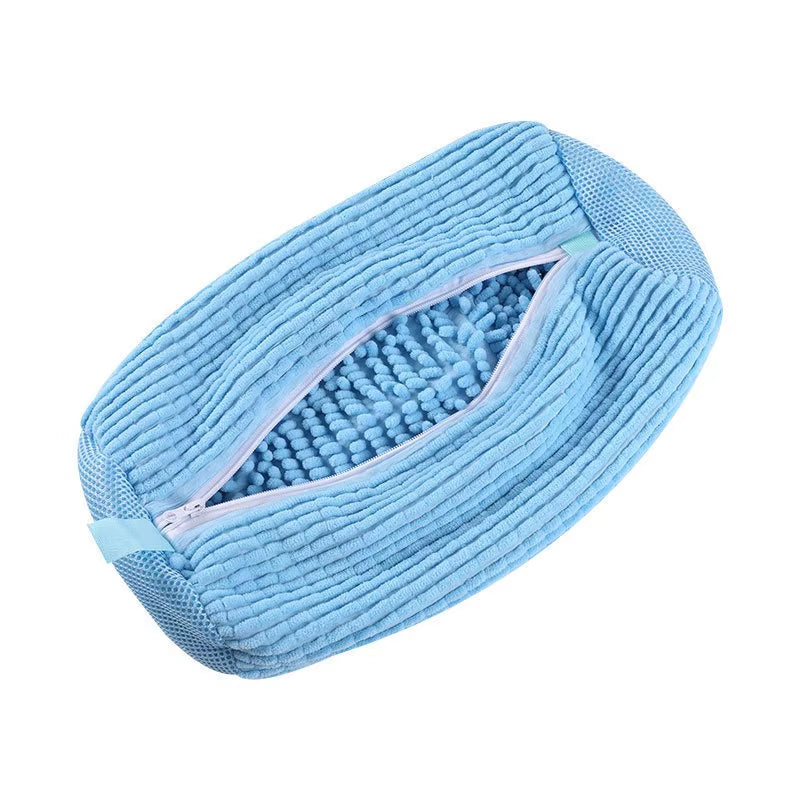 Durable Reusable Shoe Washing Bag for Sneakers - 1-2 Pieces, Yellow and Blue, Zippered, Washing Machine Safe, Protects Shoes During Laundry